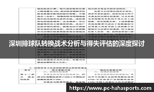 深圳排球队转换战术分析与得失评估的深度探讨