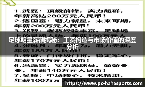 足球明星薪酬揭秘：工资构造与市场价值的深度分析